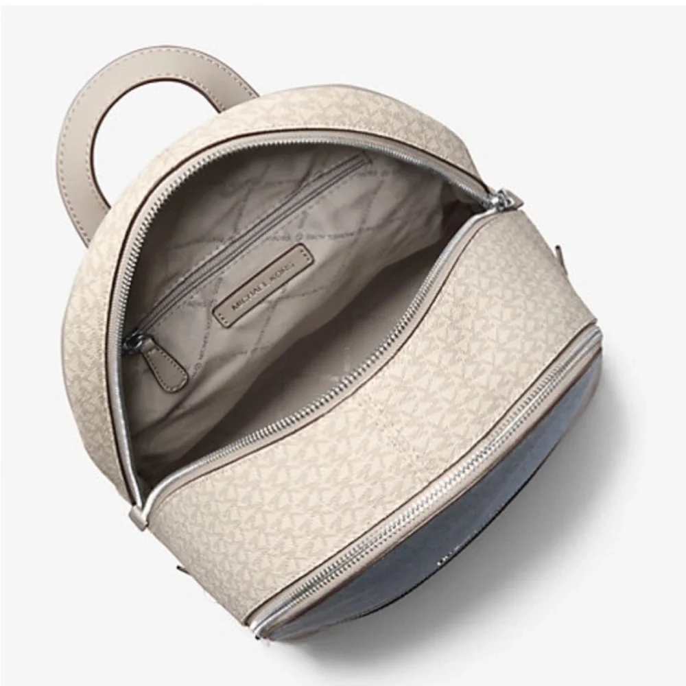 MICHAEL KORS Rhea Medium Color-Block Signature Logo Backpack - Picture 5 of 16